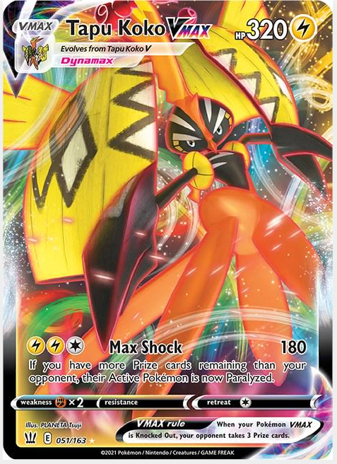 8a5e69d54ca9e6a72f23a007bf8cd4f7.png Tapu Koko VMAX #051/163 - Bilde 1