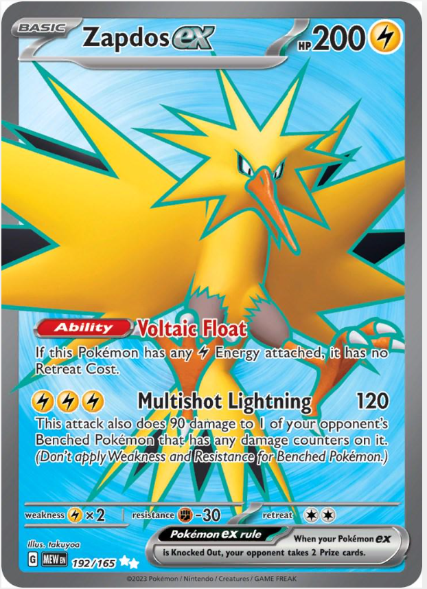 0f6543952138ff1bf7ba8fd5dfd37652.png Zapdos EX 192/165 - Bilde 1