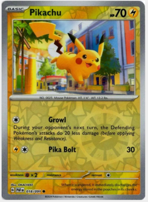 Pikachu [Reverse Holo] 018/091