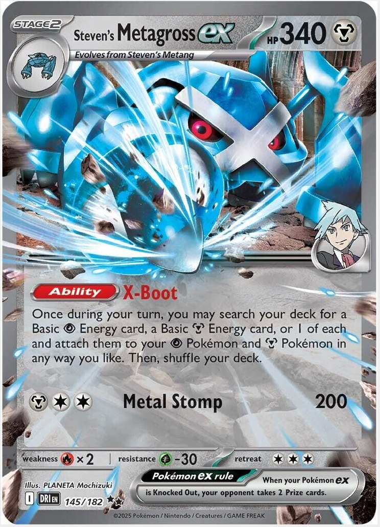 e6f9447ec740c6a05ebcd9dff9e9616f.png Steven's Metagross ex 145/182 - Bilde 1