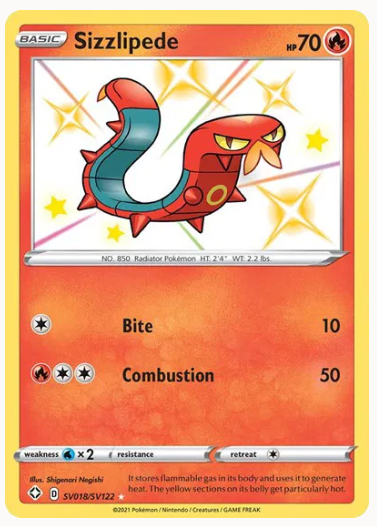 2bcbdb09ee207a7965a86d89b17e11c2.png Sizzlipede #SV018/SV122 - Bilde 1