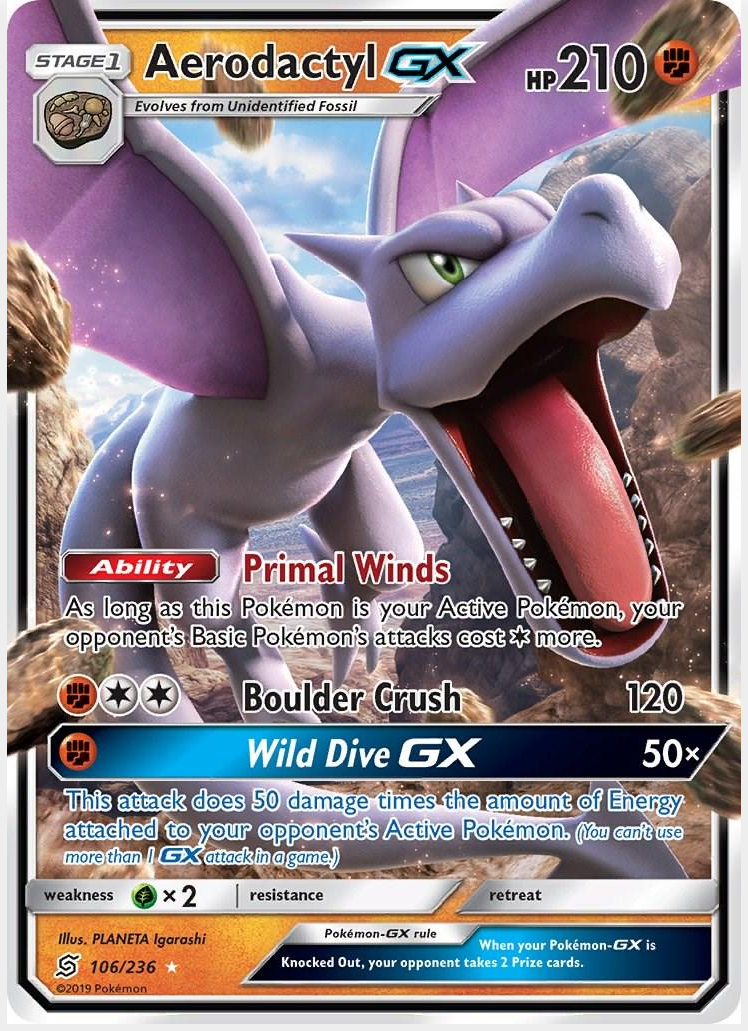 64f734e28e38e46251e1bc057046d6ba.png Aerodactyl GX 106/236 - Bilde 1